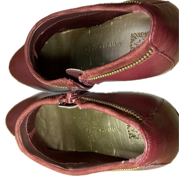Anne Klein Dalayne Red Leather Ankle Booties - Picture 6 of 12